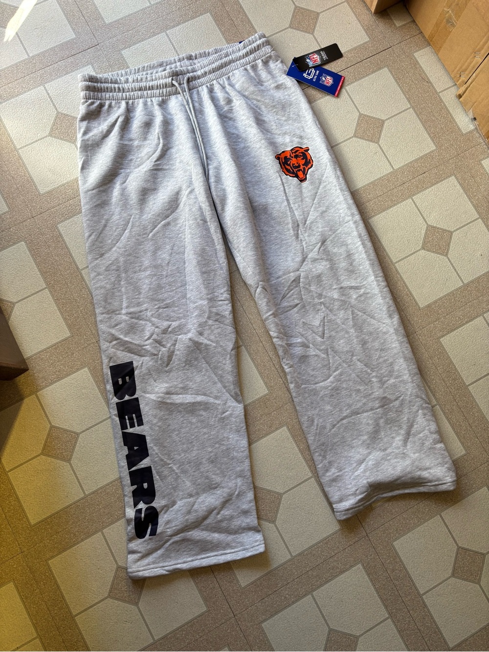 NFL Chicago Bears Gray & Orange Logo Sweatpants Mens